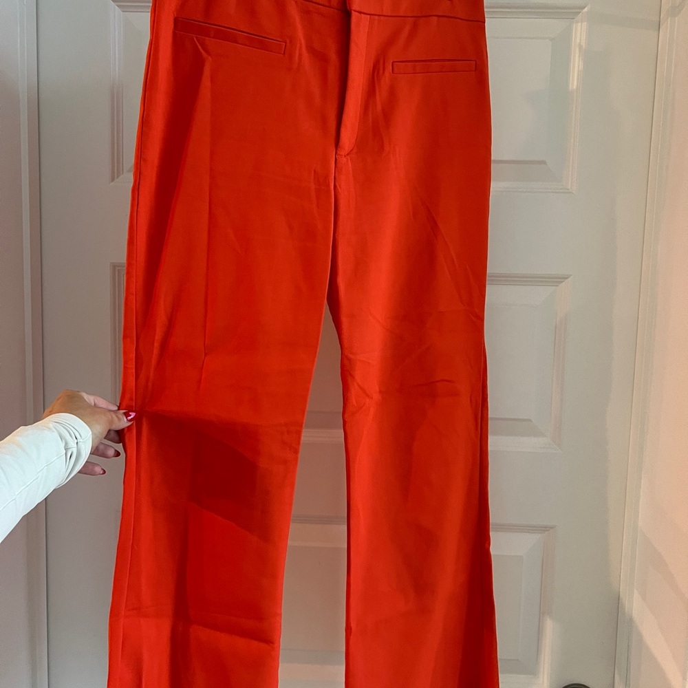 Zara vibrant orange red trousers, size large